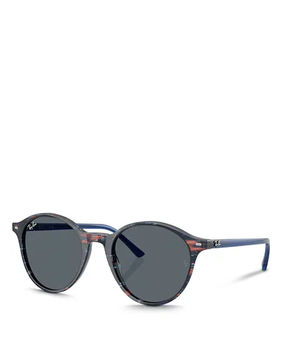 Ray Ban Ray-ban Bernard Round Sunglasses, 53mm In Transparent Shade Fantasy Blue