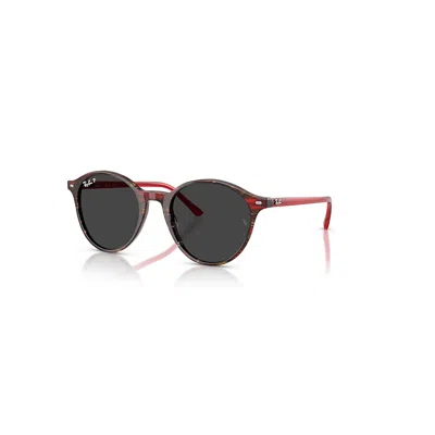 Ray Ban Bernard Sonnenbrillen Rot Transparent Fassung Schwarz Glas Polarisiert 51-21