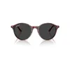 RAY BAN BERNARD SONNENBRILLEN ROT TRANSPARENT FASSUNG SCHWARZ GLAS POLARISIERT 53-21