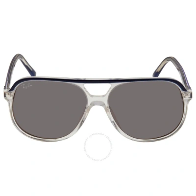 Ray Ban Bill Dark Grey Aviator Unisex Sunglasses Rb2198 1341b1 56 In Blue / Dark / Grey