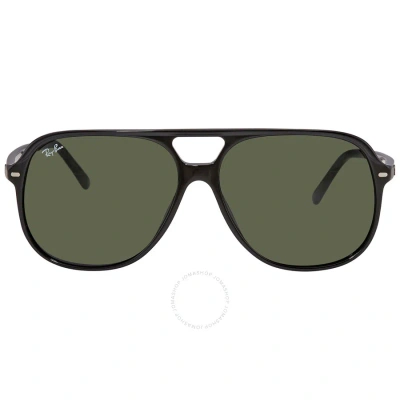 Ray Ban Bill Green Classic G-15 Aviator Unisex Sunglasses Rb2198 901/31 60 In Black / Green