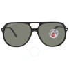 Ray Ban Bill Polarized Green Classic G-15 Square Unisex Sunglasses Rb2198 901/58 60 In Black / Green