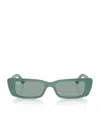 Ray Ban Womens Green Rb4425 Rectangle-frame Injected Sunglasses In Green