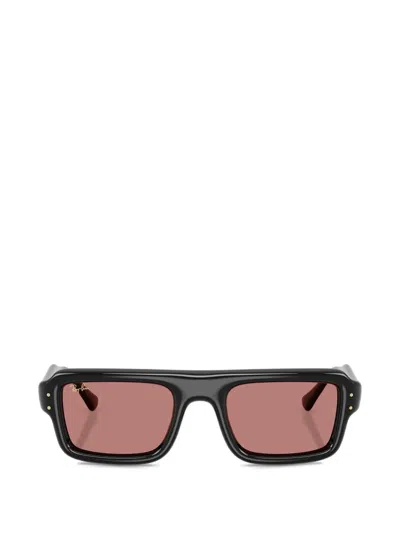Ray Ban Rectangle-frame Sunglasses In White
