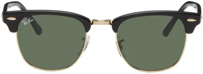 Ray Ban ブラック＆ゴールド Clubmaster Classic サングラス In W0365 Ebony