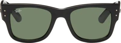 Ray Ban Black Mega Wayfarer Sunglasses In 901/31