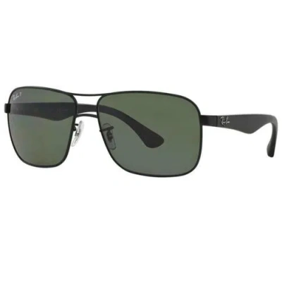 Pre-owned Ray Ban Ray-ban Black W/green Classic G-15 Polarized Lens Unisex Sunglasses Rb3516 006/9