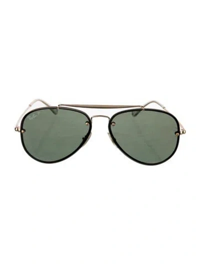 Pre-owned Ray Ban Blaze Aviator Aviator Sunglasses In Gold