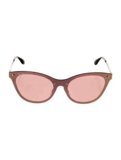 Pre-owned Ray Ban Blaze Cat Eye Cat-eye Sunglasses In Gold