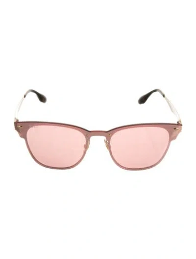 Pre-owned Ray Ban Blaze Clubmaster Wayfarer Sunglasses In Brown