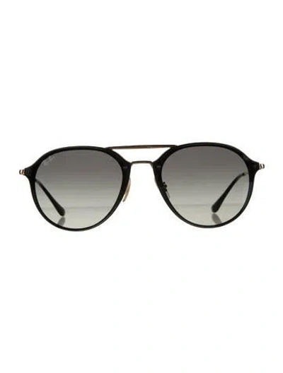 Pre-owned Ray Ban Blaze Double Bridge Aviator Sunglasses In Black