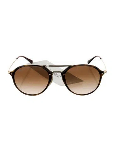 Pre-owned Ray Ban Blaze Double Bridge Aviator Sunglasses In Brown
