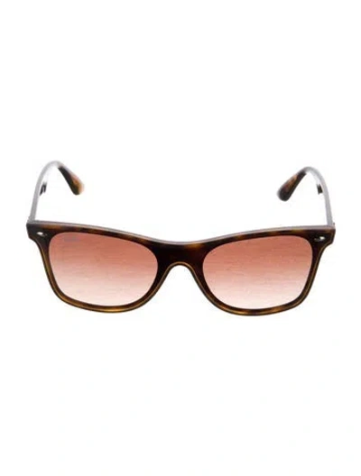 Pre-owned Ray Ban Blaze Wayfarer Sunglasses In Brown