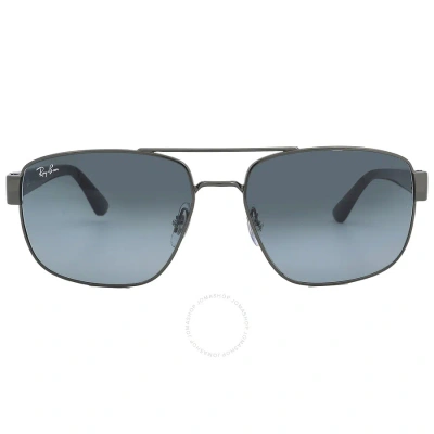 Ray Ban Blue Gradient Grey Aviator Men's Sunglasses Rb3663 004/3m 60 In Blue / Grey / Gun Metal / Gunmetal