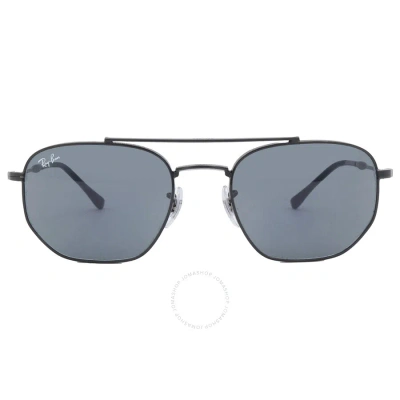Ray Ban Blue Irregular Unisex Sunglasses Rb37079257r554 In Black / Blue