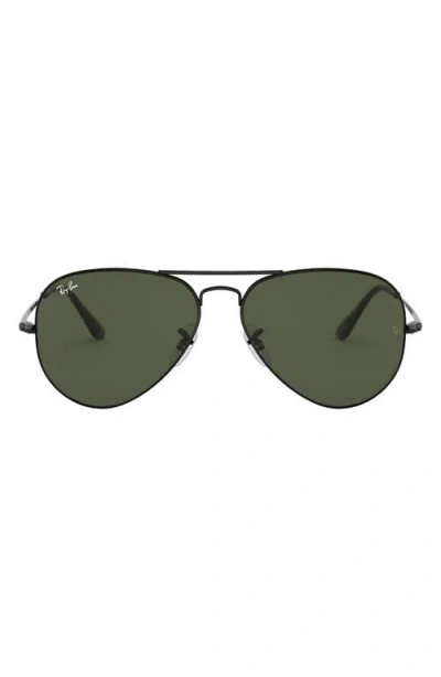 Ray Ban Ray-ban Blue Light Blocking 62mm Oversize Aviator Everglasses In Black