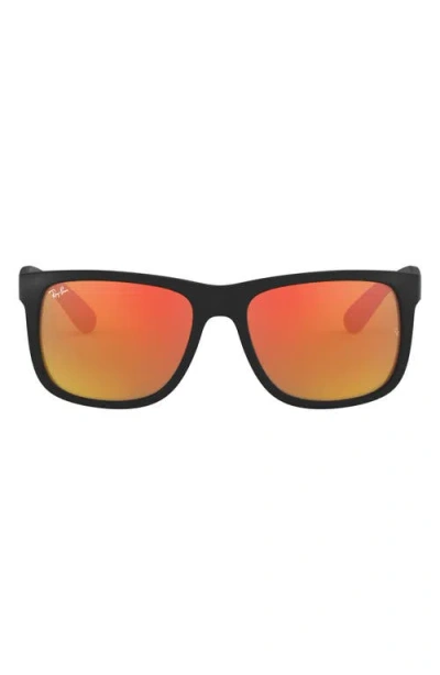 Ray Ban Unisex Sunglasses, Rb4165 Justin Mirror In Black,orange Mirror