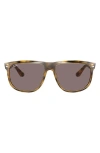 Ray Ban Ray-ban Boyfriend 60mm Flat Top Sunglasses In Shiny Havana/violet