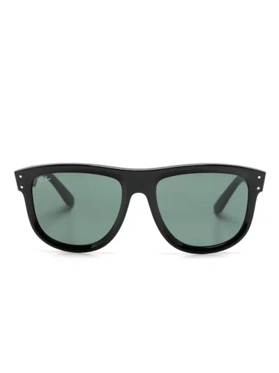 Ray Ban Boyfriend Reverse Sunglasses In Black/green Solid