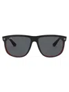 Ray Ban Boyfriend Sunglasses Black Frame Grey Lenses 56-15 In Black