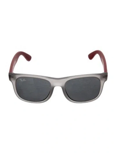Pre-owned Ray Ban Kids' Boys' Wayfarer Sunglasses In Grey/red