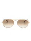 Ray Ban Brain Bridge Aviator-frame Sunglasses In Gold