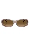 Ray Ban Branded Oval-frame Sunglasses In Brown
