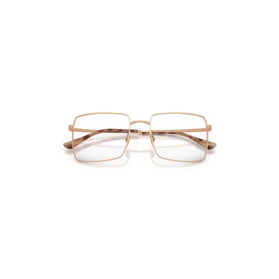 Ray Ban Brix Optics Bio-based Eyeglasses Rosegold Frame Clear Lenses Polarized 55-19 In Gold