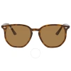 Ray Ban Brown Classic B-15 Hexagonal Unisex Sunglasses Rb4306 710/73 54 In Brown