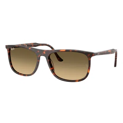 Ray Ban Brown Gradient Rectangular Unisex Sunglasses Rb2216 14290a 58