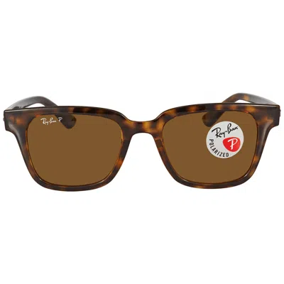 Ray Ban Brown Polarized Square Unisex Sunglasses Rb4323 710/83 51
