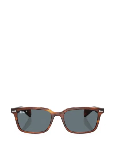 Ray Ban Brunel Rectangle-frame Sunglasses In Red