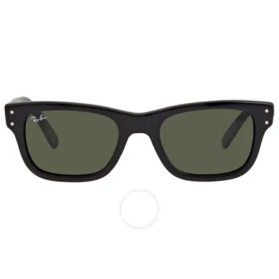 Ray Ban Burbank Green Rectangular Men's Sunglasses Rb2283 901/31 52 In Black / Green