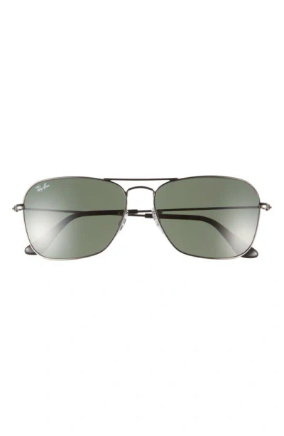 Ray Ban Ray-ban 'caravan' 55mm Sunglasses In Gunmetal/crystal Green