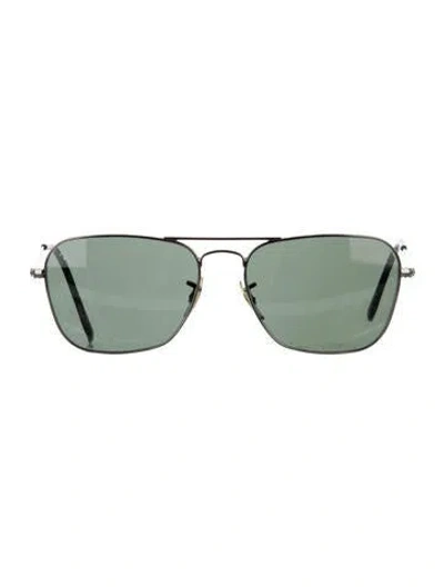 Pre-owned Ray Ban Caravan Aviator Sunglasses In Black
