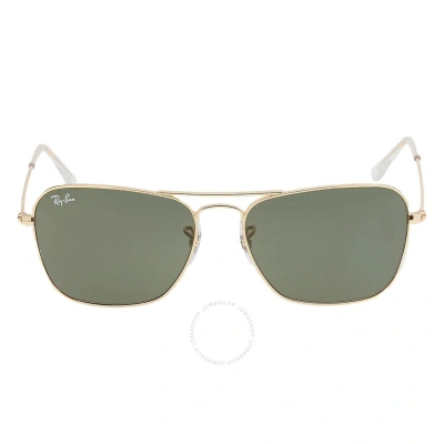 Ray Ban Caravan Green Classic G-15 Square Unisex Sunglasses Rb3136 001 55