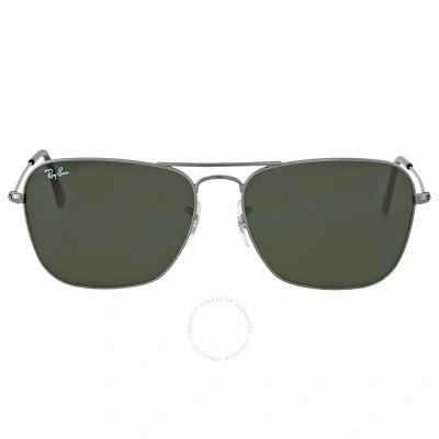 Ray Ban Caravan Green Classic G-15 Square Unisex Sunglasses Rb3136 004 58 In Green / Gun Metal / Gunmetal
