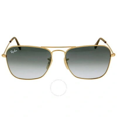 Ray Ban Caravan Grey Gradient Rectangular Unisex Sunglasses Rb3136 181/71 55 In Green