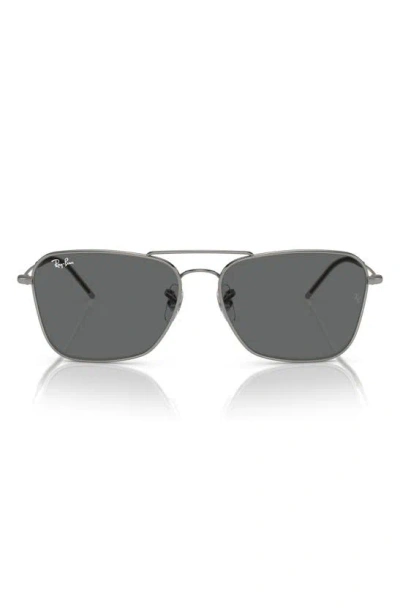 Ray Ban Caravan Reverse 58mm Square Sunglasses In Gunmetal