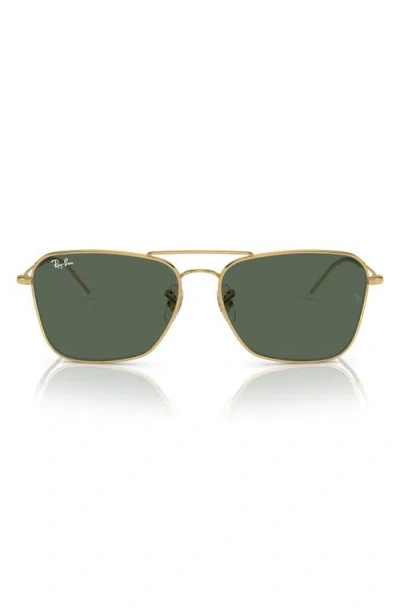 Ray Ban Ray-ban Caravan Reverse 61mm Square Sunglasses In Gold Flash