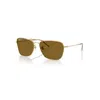 Ray Ban Caravan Reverse Sonnenbrillen Arista Gold Fassung Braun Glas Polarisiert 58-15 In Arista Gold
