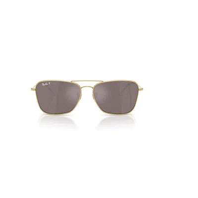 Ray Ban Caravan Reverse Sunglasses Arista Gold Frame Pink Lenses Polarized 58-15