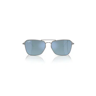 Ray Ban Caravan Reverse Sunglasses Gunmetal Frame Blue Lenses 61-15