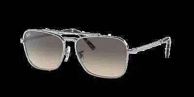 Pre-owned Ray Ban Ray-ban Caravan Sunglasses, Yeslver Frame, Clear Degreesent Grey Lens, 55mm In Gray