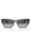 Ray Ban Carlos 56mm Gradient Rectangular Sunglasses In Grey Flash
