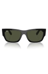 RAY BAN CARLOS 56MM RECTANGULAR SUNGLASSES