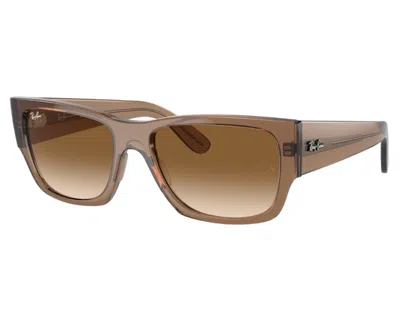 Ray Ban Carlos Brown Gradient Rectangular Unisex Sunglasses Rb0947s 664051 56