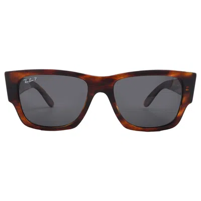 RAY BAN RAY BAN CARLOS POLARIZED BLACK RECTANGULAR UNISEX SUNGLASSES RB0947S 954/48 56