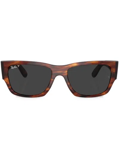 RAY BAN CARLOS RECTANGLE-FRAME SUNGLASSES