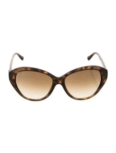 Pre-owned Ray Ban Cat-eye Gradient Sunglasses In Brown